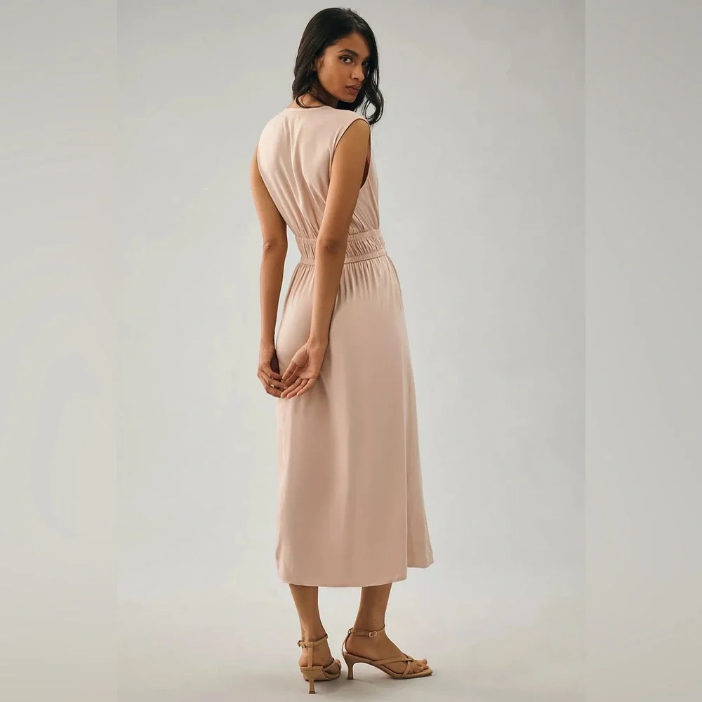Anthropologie Cloth & Stone Sleeveless Deep-V Dress size small
